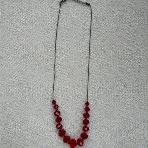Red Faceted Bead Necklace - Women Jewelry